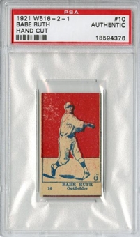 1921 W516-2-1 Babe Ruth PSA Authentic 